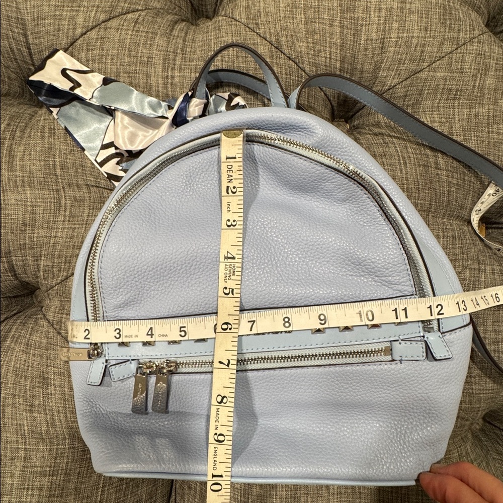 Michael Kors Kenly Blue Leather Studded Backpack - Picture 17 of 17